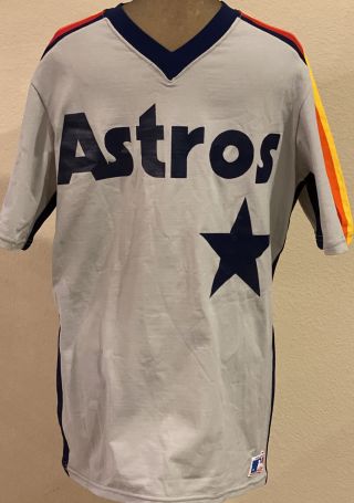 Rare Gray Houston Astros Medalist Sand Knit Vintage Jersey With Tag Baseball