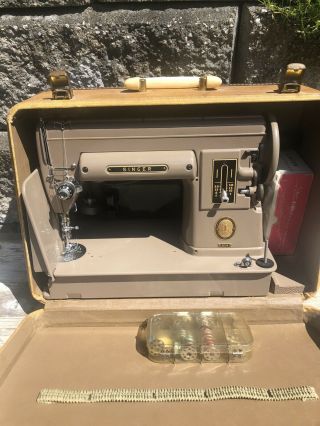 Vintage Singer 301a Sewing Machine Case Attachments