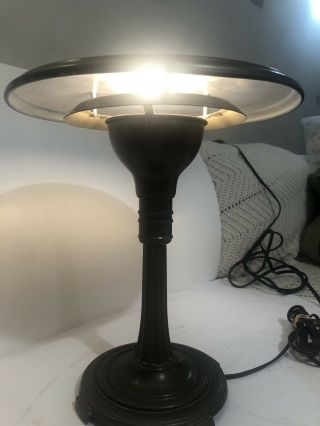 Vintage 1940 Art Deco Metal Desk Lamp By Sight Light