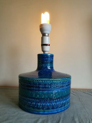 Bitossi Rimini Blue Lamp Mid - century Vintage Aldo Londi 2