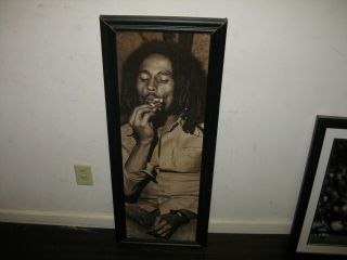 Bob Marley Framed Picture Poster Smoking Joint
