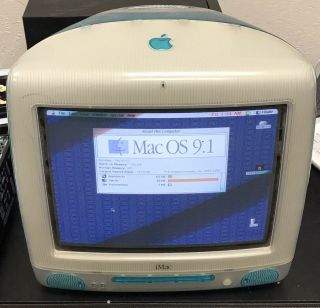 Vintage Apple Imac G3 400 M5521 Blueberry Blue Mac Os 9.  1 - &
