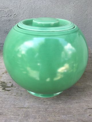 Vintage Green Fiesta Kitchen Kraft Large Covered Jar & Lid Fiestaware
