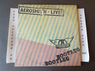 Aerosmith Bootleg Live 1978 Dbl Lp W/ Poster " Dream On " Pc2 35564