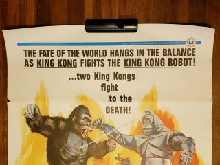 VINTAGE 1968 KING KONG ESCAPES MOVIE POSTER 27 