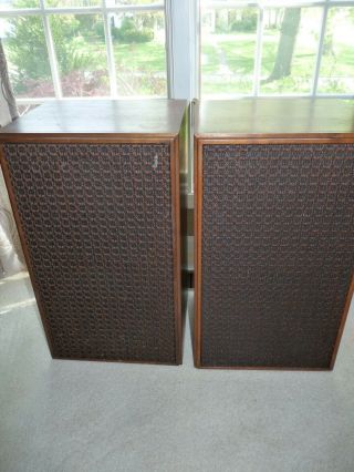 Vintage Jensen Model 5 8 Ohm Speakers Wood Cabinets In Ohio 12 " Woofers Replaced