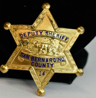 Obsolete Vintage San Bernardino County Sheriff Badge Geo Schenck Los Angeles