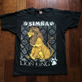 Vintage Disney Lion King Simba T - Shirt 90s Size Xl Single Stitch Movie Promo