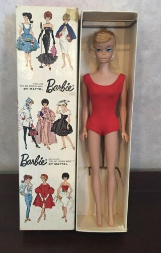 Vintage 1960s Blonde Swirl Ponytail Barbie W/ Box