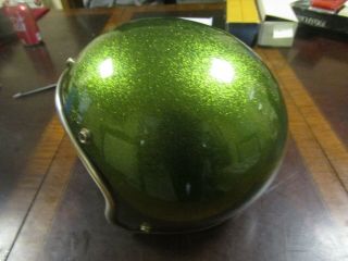 Vintage Green Metal Flake Arthur Fulmer Af20 Motorcycle Helmet