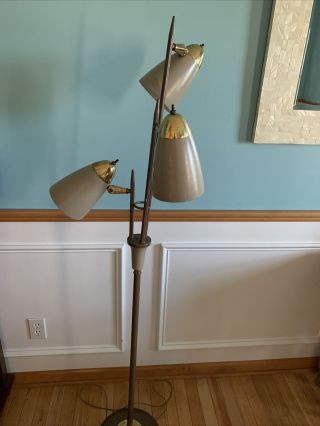 Vintage Mid Century Modern Gerald Thurston Bullet Floor Lamp