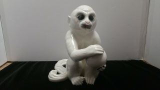 Vintage White Porcelain Ceramic Italian Capuchin Monkey
