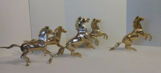 Vintage Brass Horses Stallion Statue Figurine Sculptures Chinese Style Set of 5 3