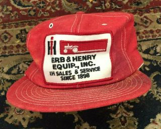 Vintage Case Ih Farm Snapback Hat Baseball Cap Patch Usa Made