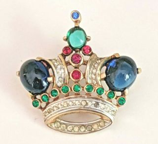 Vintage Trifari Jelly Belly Pin Royal Head Crown Circa 1940 