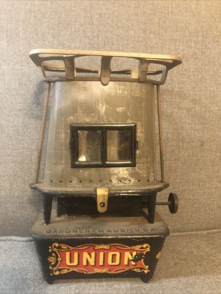 Antique Cast Iron Union Kerosene Sad - Iron Heater Camp Stove/lantern Gardner Ma.