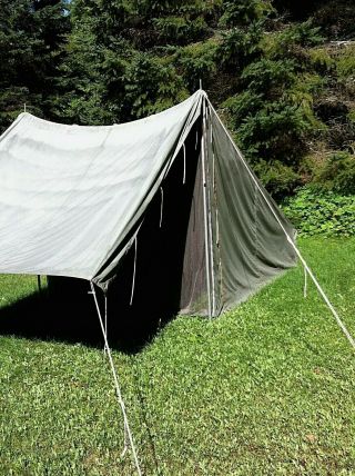 Vintage Versatile Custom Made Gore - Tex Baker Tent With Poles,  Stakes And Tarp