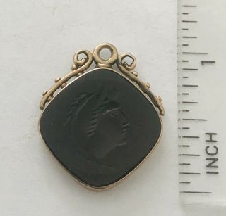 Antique Victoran 14k Gold Carved Carnelian Intaglio Watch Fob Pendant
