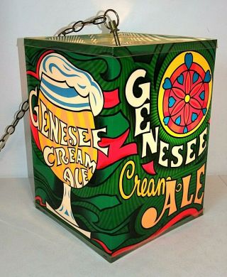 Vintage 60s Psychedelic Genesee Cream Ale Beer Lighted Sign Lamp,  Spins,  Trippy