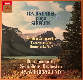 Ida Haendel Plays Sibelius Violin Cto / 2 Serenades Uk Emi Hmv Asd 3199 Quad