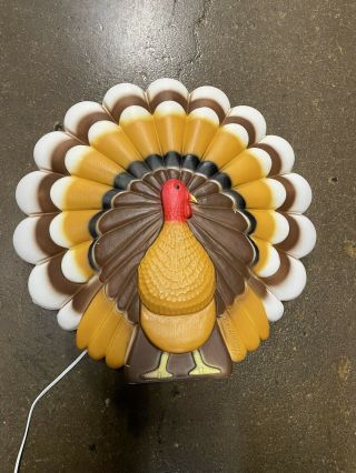 Vintage Union Thanksgiving Turkey Blow Mold Don Featherstone 20 " Lighted Decor