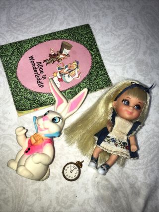 3” Vintage Mattel Liddle Kiddle Alice In Wonderland 1968 3533 Storybook Rabbit