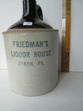 Antique Rare " Eynon Pa.  " Pottery Whiskey Jug