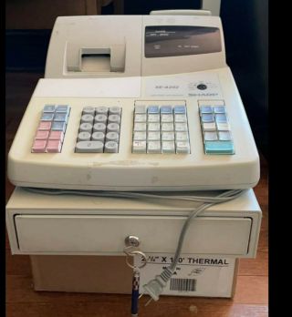 Vintage Sharp Xe - A202 High Speed Cash Register W/ Keys With Instructions