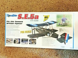 Vintage Dynaflite 1/5 Scale S.  E.  5a 64 " R/c Model Airplane Kit Estate Find