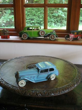 Vintage Wells O London Tinplate Limousine Wind Up Tin Toy Clockwork Car