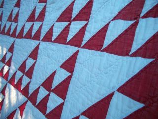 40s Vintage Handmade Red & White Summer & Holidays Quilt 3 Day Muse See