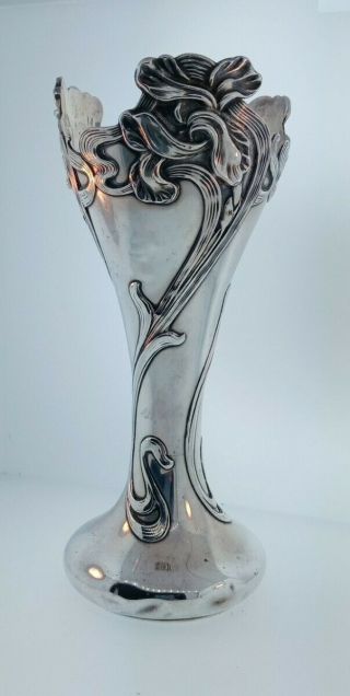 Vintage Or Antique Sterling Silver William B.  Kerr Gorgeous Art Nouveau Vase