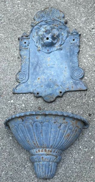 Antique/vintage French? Cast Iron Wall Fountain Sink For Garden