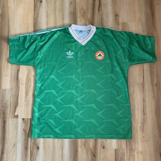 Vintage Adidas Republic Of Ireland Soccer Jersey Xl Football Shirt 1990 - 1992 Fai
