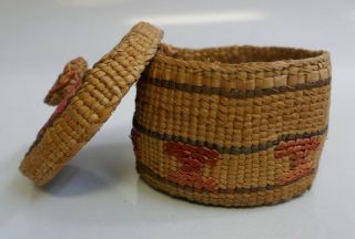 Vintage Haida Native Hand Woven Rattle Top Basket