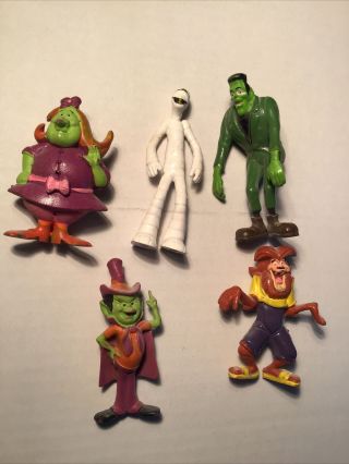 5 Vintage Groovie Goolies 1970s Monster Figures Frankenstein Mummy Werewolf