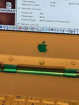 Vintage Apple iBook G3 Laptop Model M2453 Clamshell PowerPC Blueberry 12.  1 