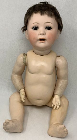 Antique Jutta Doll 1914 Bisque Head 12 1/2 with Vintage Clothing,  1 more doll 3