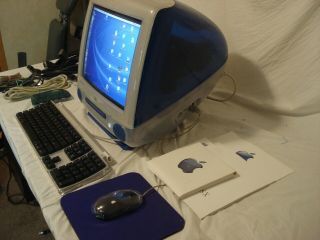 Vintage Apple Imac (blue / Clear) Mac Os X M5521 Complete With Software And Extr