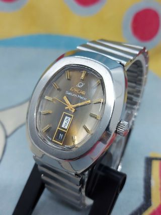 VINTAGE ENICAR SATURN - MATIC MEN ' S AUTOMATIC WATCH SWISS MADE 1970 3
