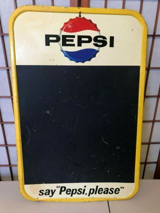 Pepsi Vintage Stout Metal Chalkboard Sign 1960 