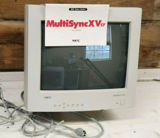 Rare Nec Crt Monitor - Multi Sync Xv 17 Jc - 1734vma 1995 Vintage Computer Arcade