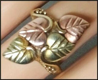 Ladies Vintage 10k Coleman Black Hills Gold Ring Size 8.  5 4.  2 Grams