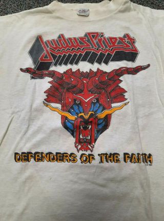 Vintage Judas Priest 1984 Defenders Of The Faith Tour Shirt Size L