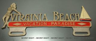 Vintage Virginia Beach Vacation Paradise License Plate Topper