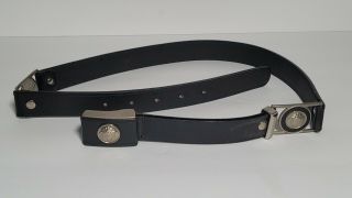 Authentic Vintage Gianni Versace Mens Leather Medusa Belt Black 32 Inch Waist