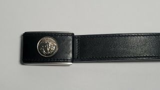 Authentic Vintage Gianni Versace Mens Leather Medusa Belt Black 32 Inch Waist 2