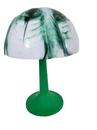 Vintage Gilbert Softlite Green Swirl Plastic Mushroom Lamp