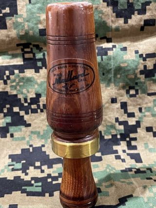 Vintage CHICK MAJOR DON CAHILL Wooden DIXIE MALLARD DUCK CALL Brass Band PAPERS 2