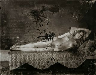 1912 Vintage E.  J.  Bellocq Orleans Female Nude Prostitute Bed Photo Art 12x16